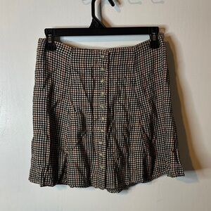American Eagle Outfitters Checkered Button-Down Mini Skirt